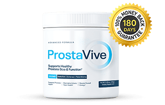 ProstaVive supplement bottle displayed, representing a prostate health formula designed to support healthy prostate size, urinary function, and overall male wellness.